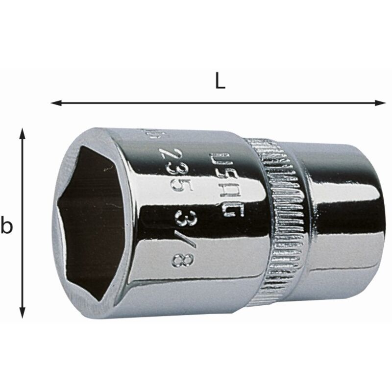 foto del prodotto chiave a bussola con bocca esagonale 235 3 8' e 22 mm