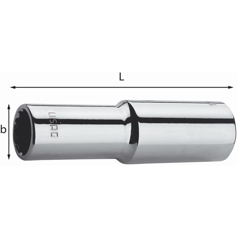 foto del prodotto chiave a bussola lunga con bocca poligonale 235 1 2 ln 13 mm