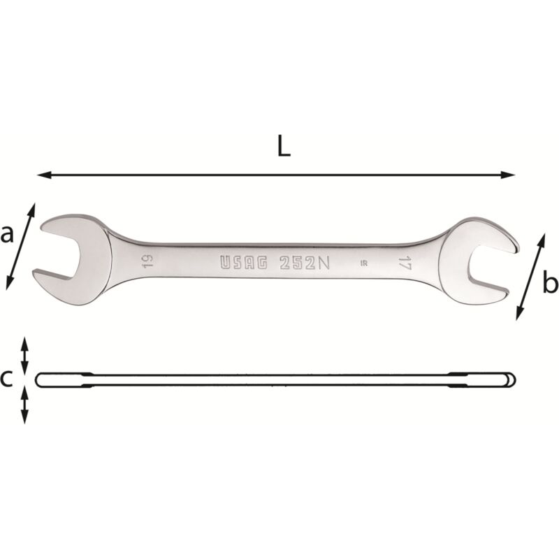 foto del prodotto chiave a forchetta doppia 252 n 36x41 mm