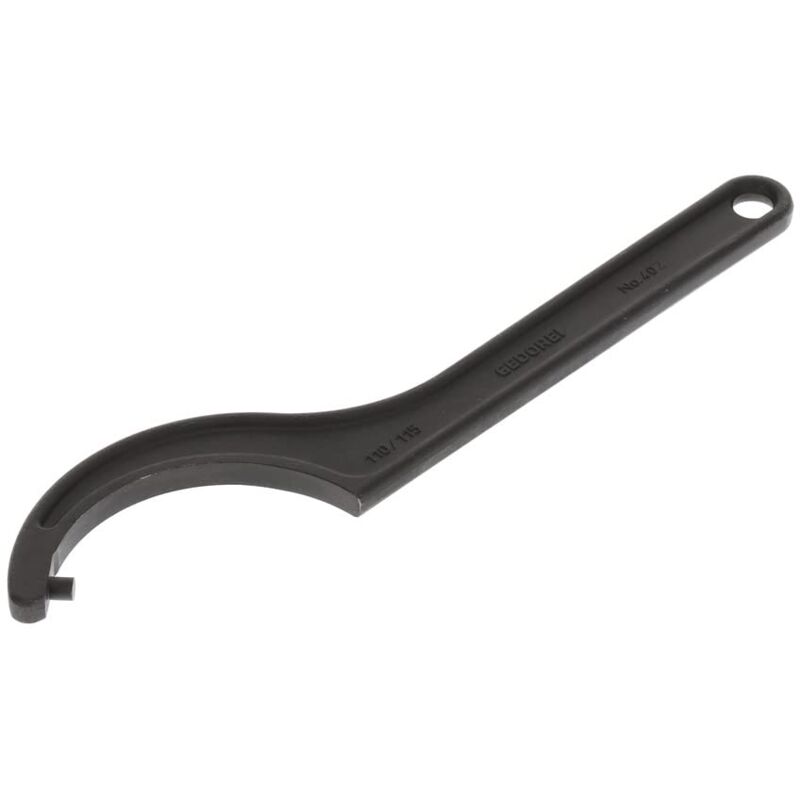 foto del prodotto chiave a settore nasello tondo, per dadi cilindrici con fori radiali, chiave a settore moto e bici, 110 115 mm, diametro punta 8 mm, chiave a