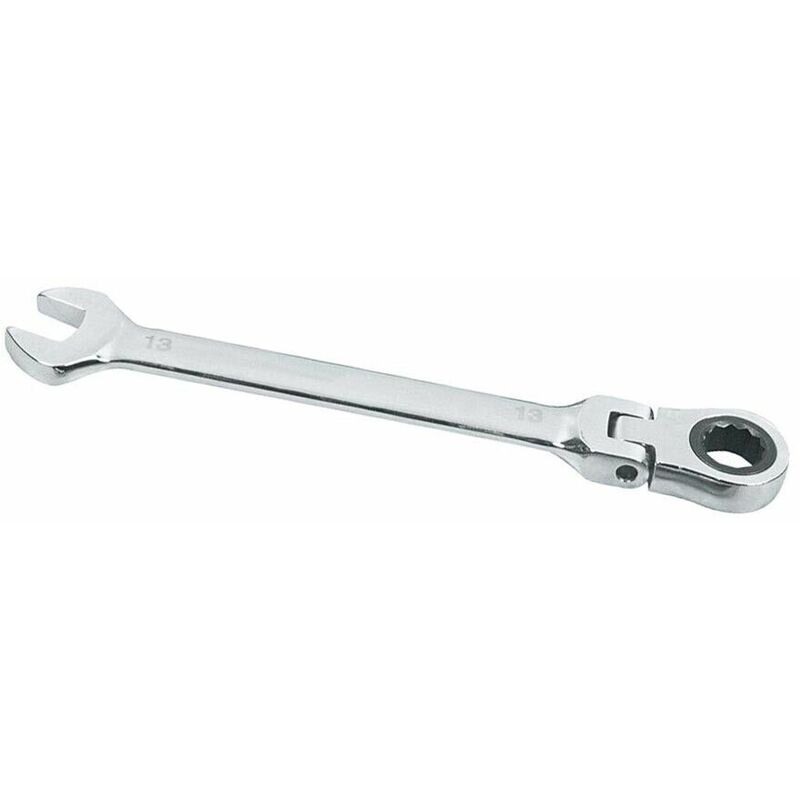 foto del prodotto chiave a snodo 13 mm cricchetto nero a 12 denti testa girevole 180 18.5 cm