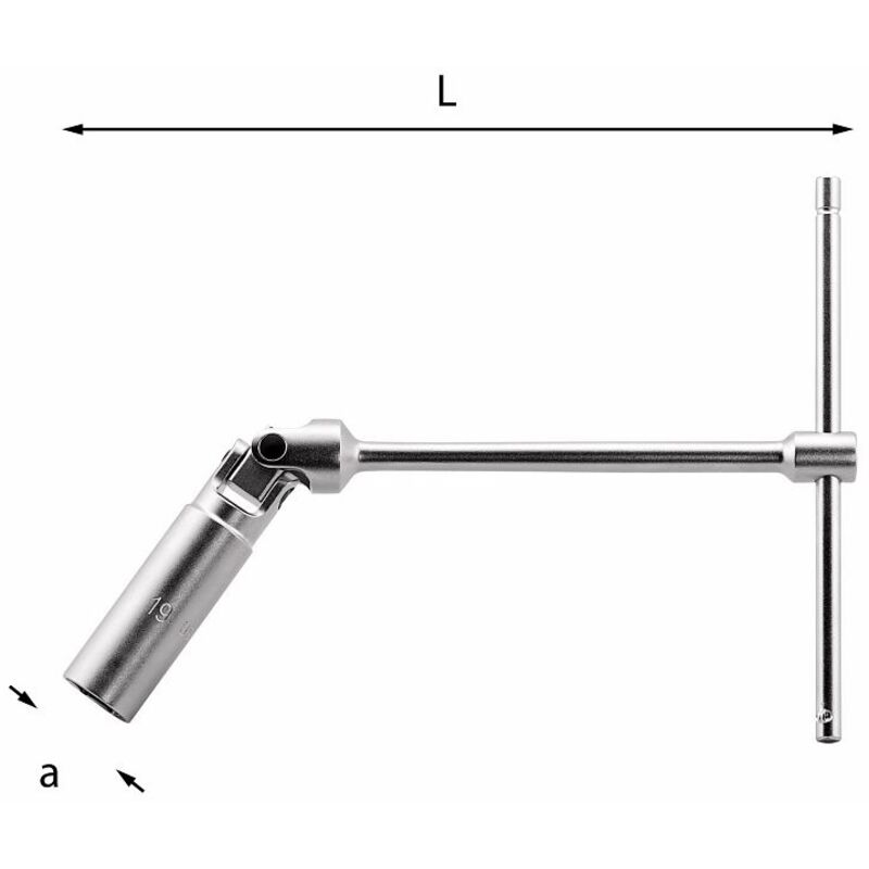 foto del prodotto chiave a t snodata per candele 278 n 16 mm