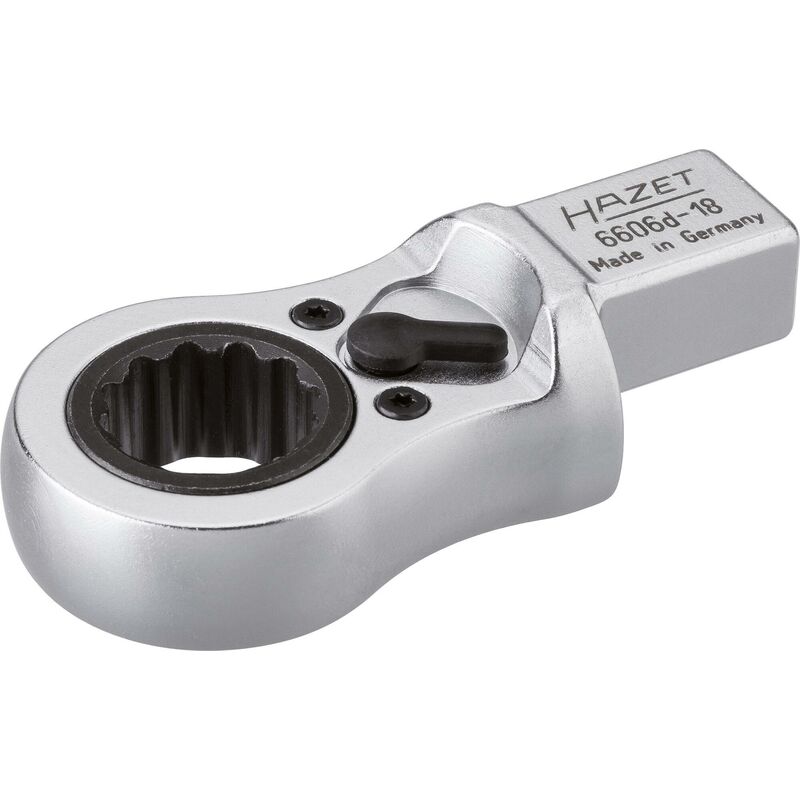foto del prodotto chiave ad anello ad innesto a cricchetto 6606d 18 attacco quadro ad innesto 14 x 18 mm, massiccio profilo a doppio esagono esterno ac 18 mm