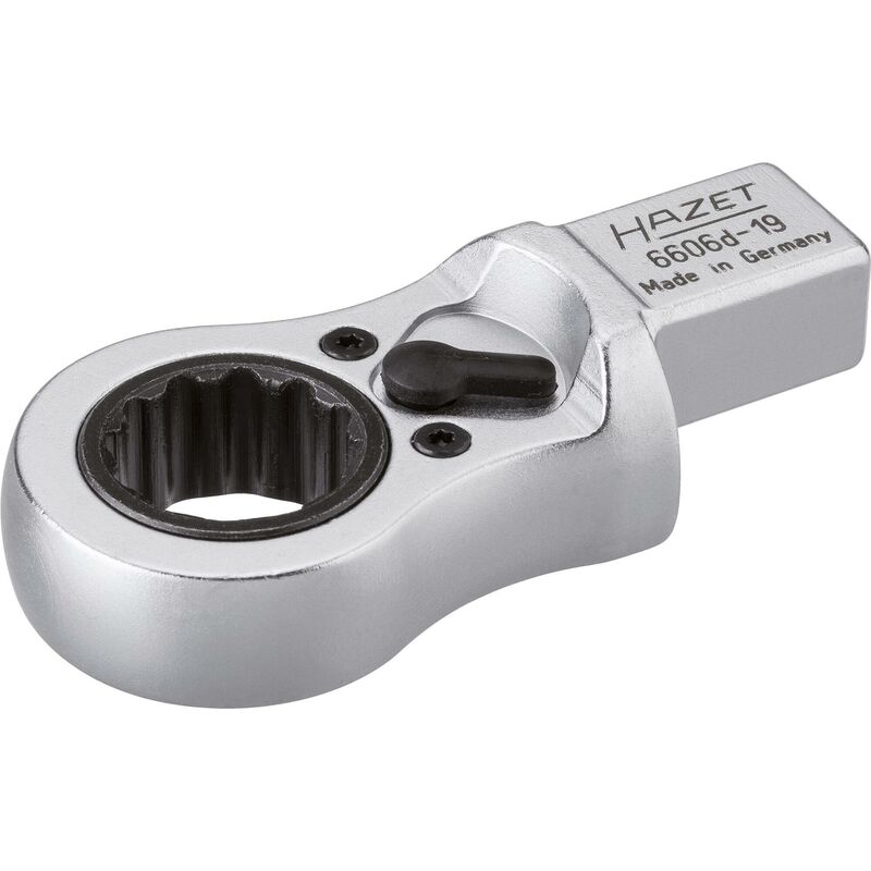 foto del prodotto chiave ad anello ad innesto a cricchetto 6606d 19 attacco quadro ad innesto 14 x 18 mm, massiccio profilo a doppio esagono esterno ac 19 mm