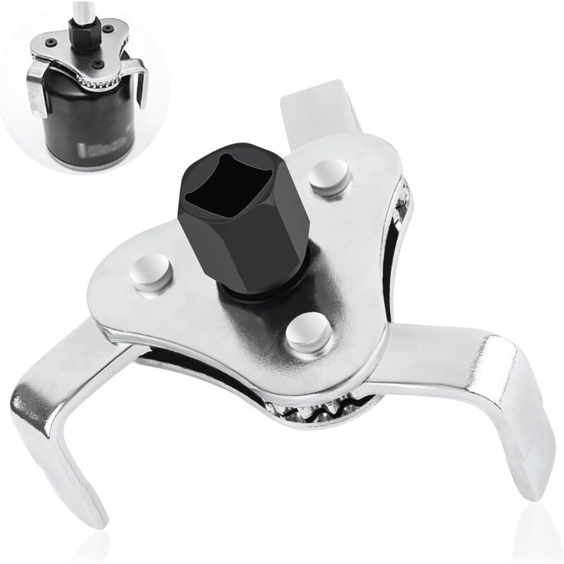 foto del prodotto chiave autostringente per filtro olio motore per rimozione filtro olio regolabile a 3 ganasce diametro 60mm 110mm,nero