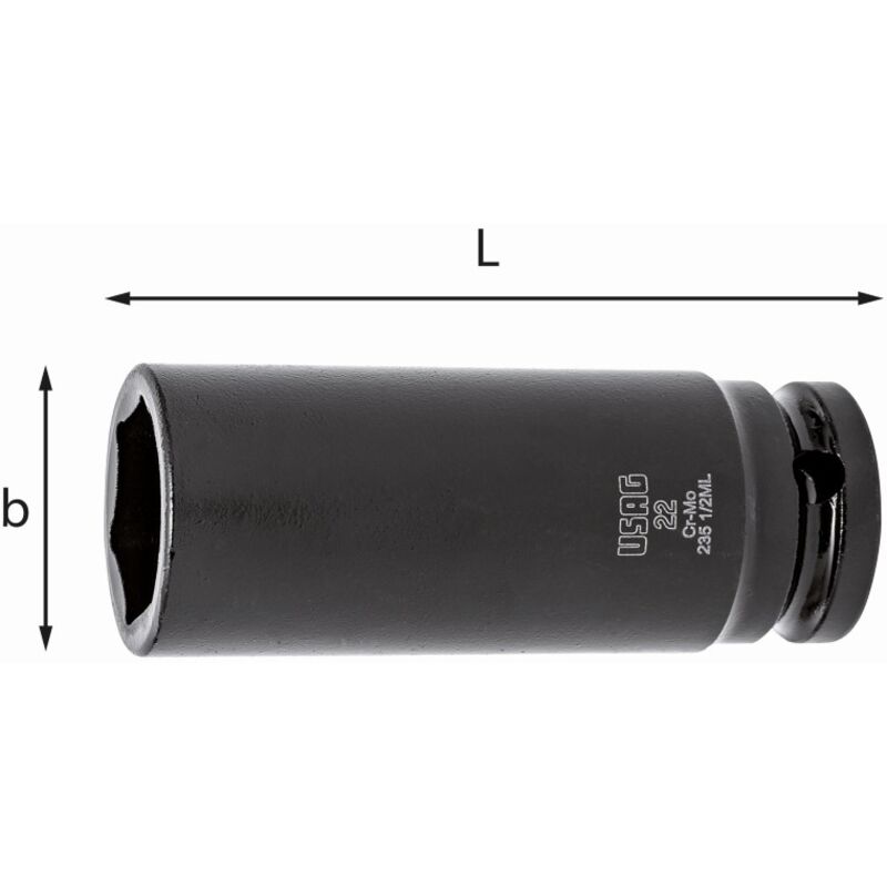 foto del prodotto chiave bussola macchina lunga con bocca esagonale 235 1 2 ml 17 mm