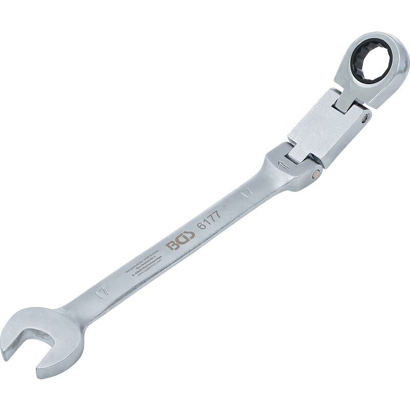 foto del prodotto chiave combinata a cricchetto con doppio snodo regolabile 17 mm