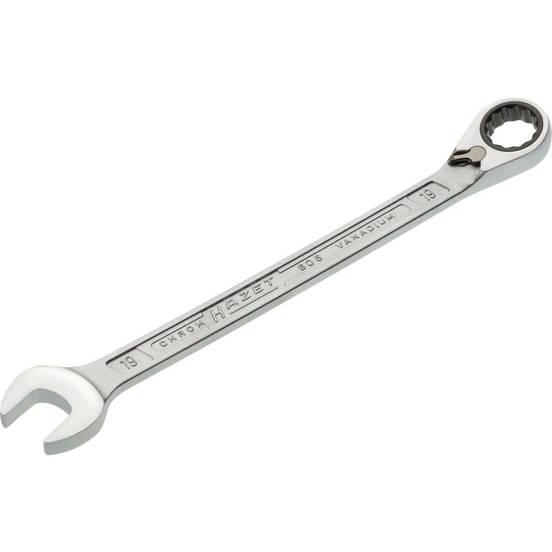 foto del prodotto chiave combinata con cricchetto 606 19 profilo trazione con doppio esagono esterno ac 19 mm