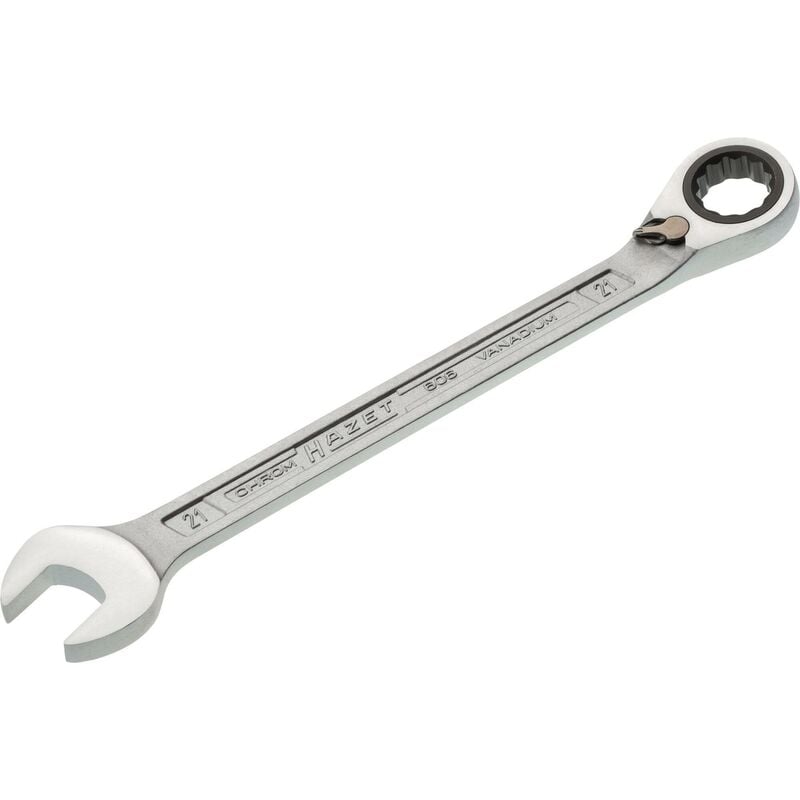 foto del prodotto chiave combinata con cricchetto 606 21 profilo trazione con doppio esagono esterno ac 21 mm