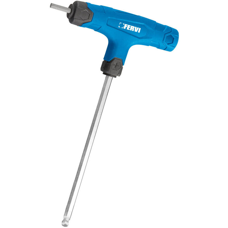 foto del prodotto chiave esagonale con manico in plastica 5 mm fervi c856 05