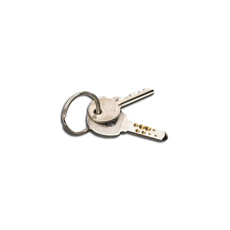 foto del prodotto chiave in acciaio con anello modello 1 nichelato da 18 mm