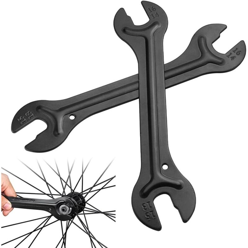 foto del prodotto chiave per mozzo bicicletta 2 pezzi, chiave conica da 13 14 15 16 mm, chiave per mozzo bicicletta, chiave conica in acciaio al carbonio per mozzo