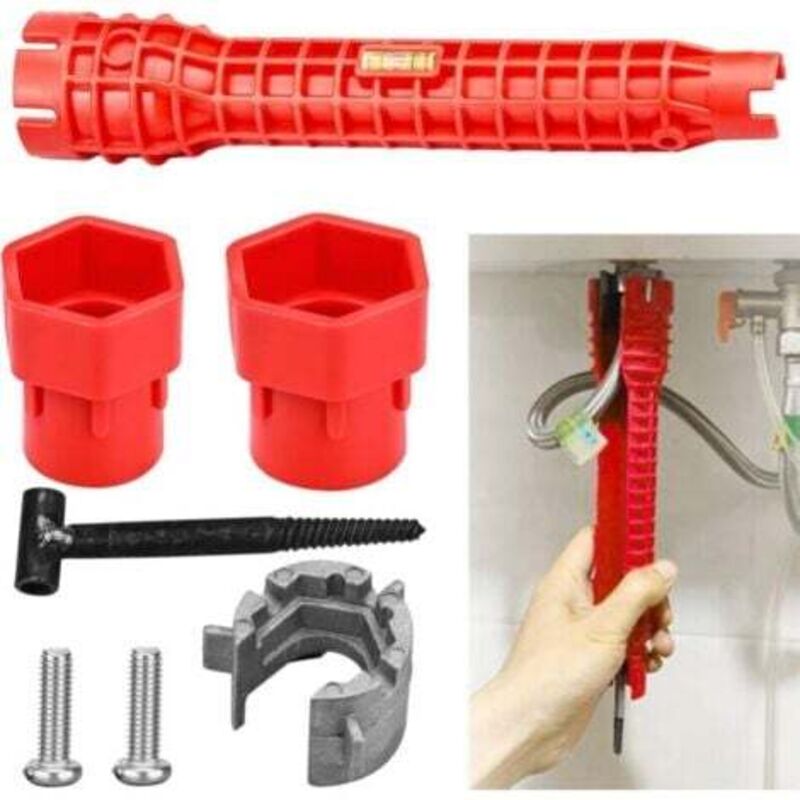 foto del prodotto chiave per rubinetto del lavandino, chiave regolabile, strumento di installazione del lavandino, strumento di riparazione, chiave per tubi del bagno