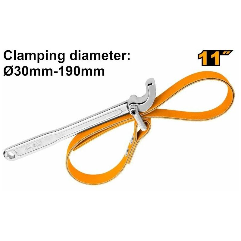 foto del prodotto chiave per smontaggio filtri olio a nastro cinghia ingco lunghezza 820mm 11 poll