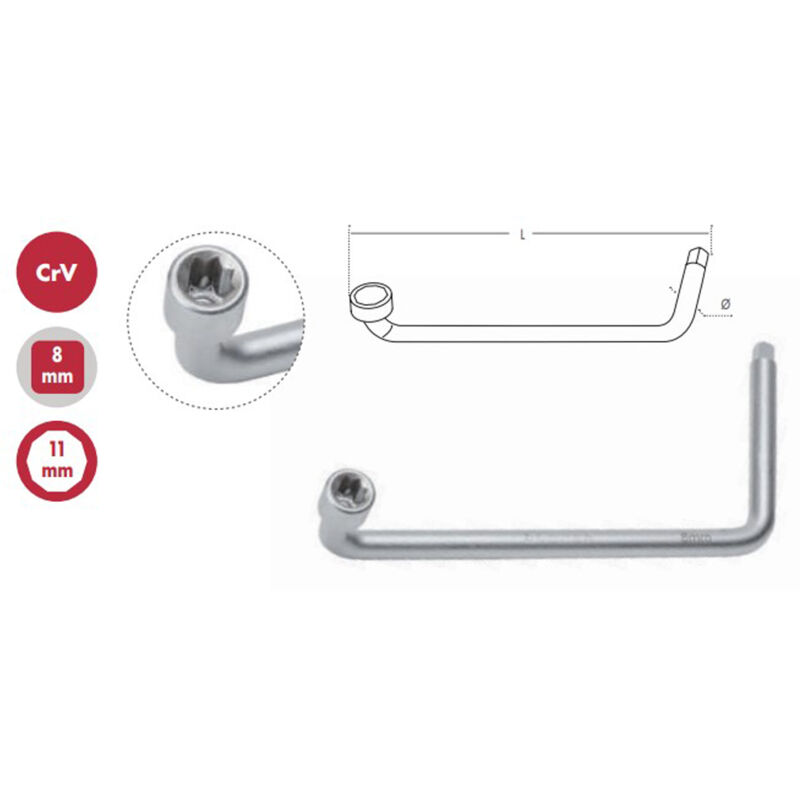 foto del prodotto chiave per tappi filtro olio 8 11mm 250mm citroen renault peugeot volvo dogher