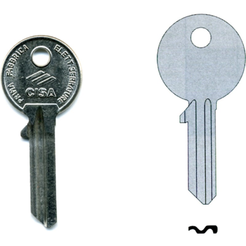 foto del prodotto chiave piatta cisa 01410.00 originale - ottone nichelato cs7 - 10 pezzi