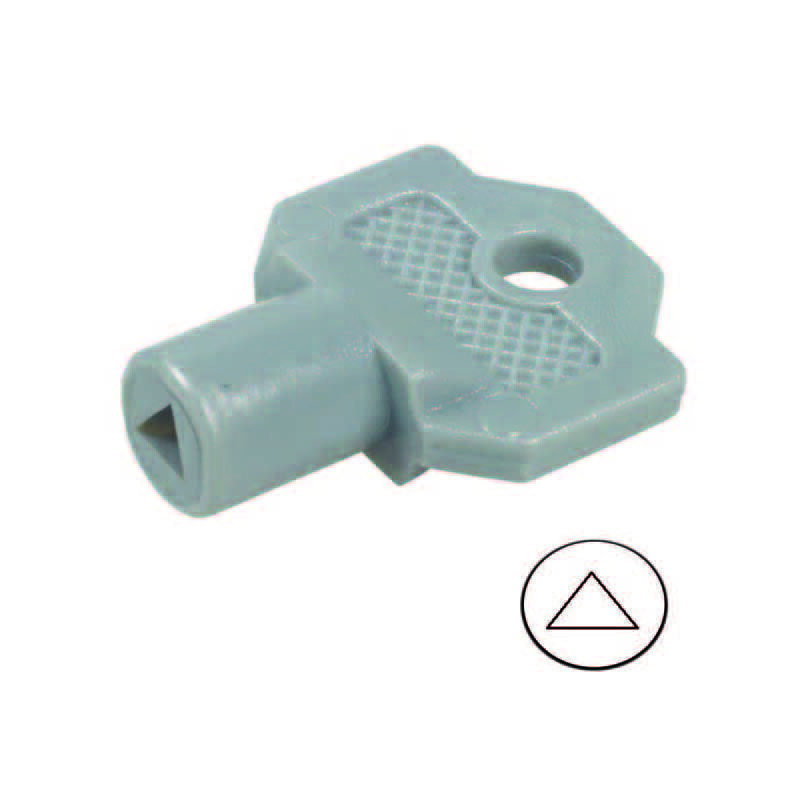 foto del prodotto chiave plastica per cilindro con triangolo per quadri elettrici 154a