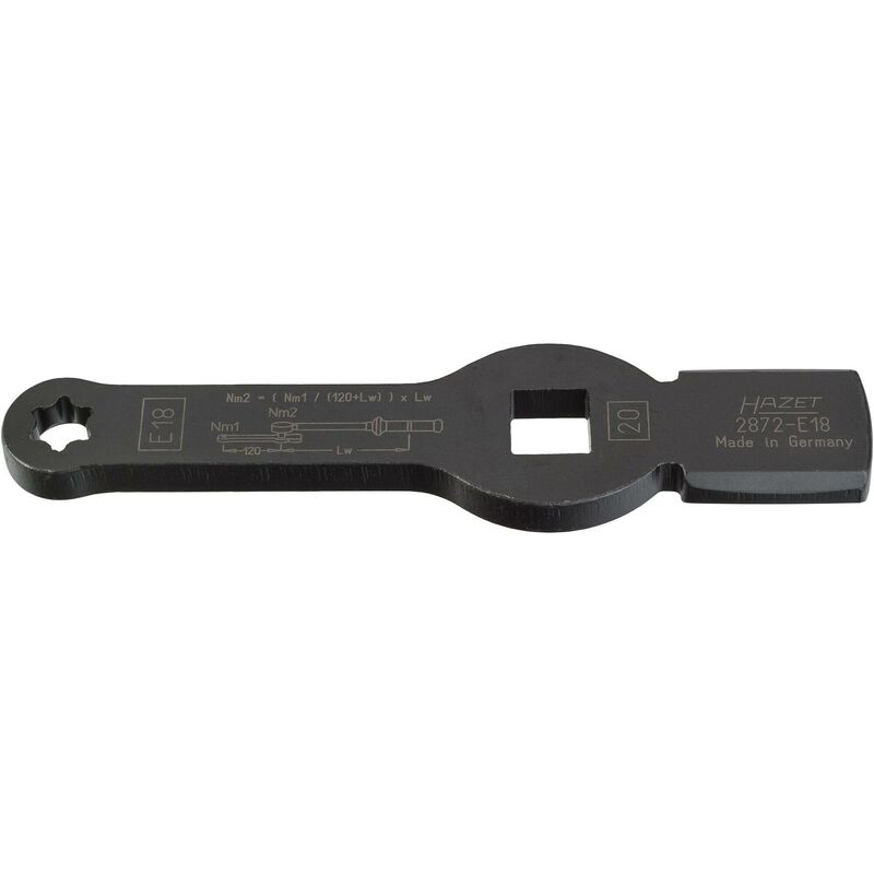 foto del prodotto chiave poligonale per uso a percussione con 2 superfici battenti 2872 e18 attacco quadro, cavo, 3 4 di pollice 20 mm profilo esterno torx 