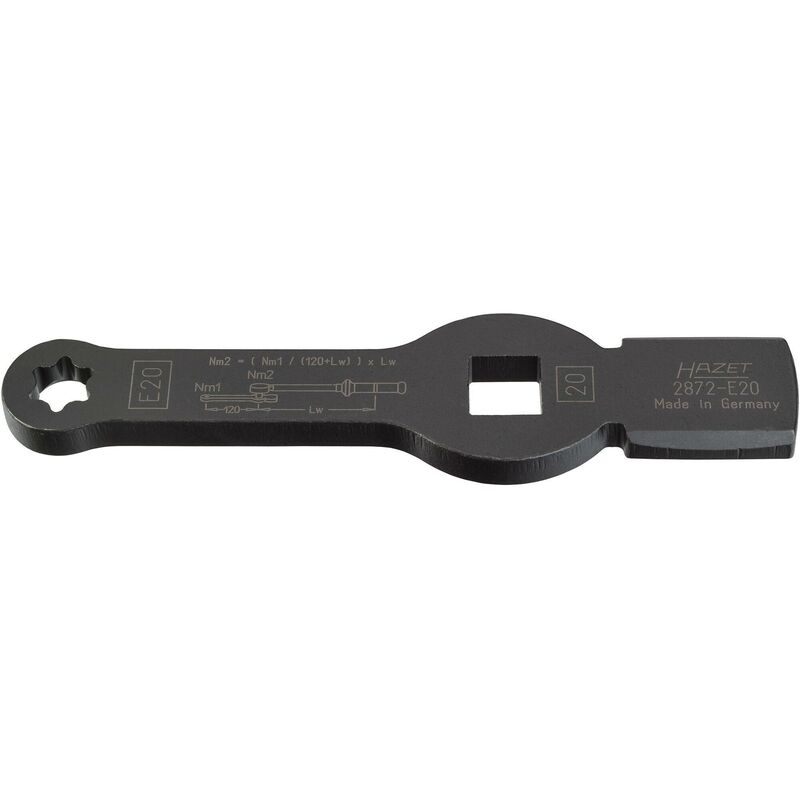 foto del prodotto chiave poligonale per uso a percussione con 2 superfici battenti 2872 e20 attacco quadro, cavo, 3 4 di pollice 20 mm profilo esterno torx 