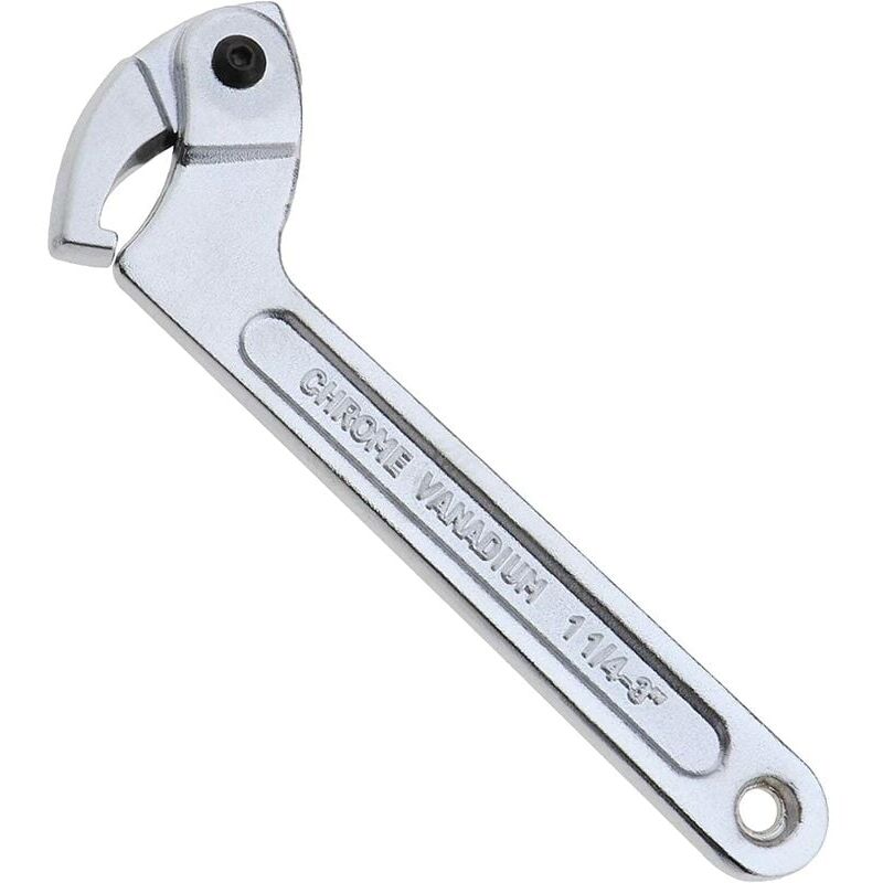 foto del prodotto chiave regolabile a gancio the lord of the tools a forma di c, 32 76 mm, chiave girevole cromata