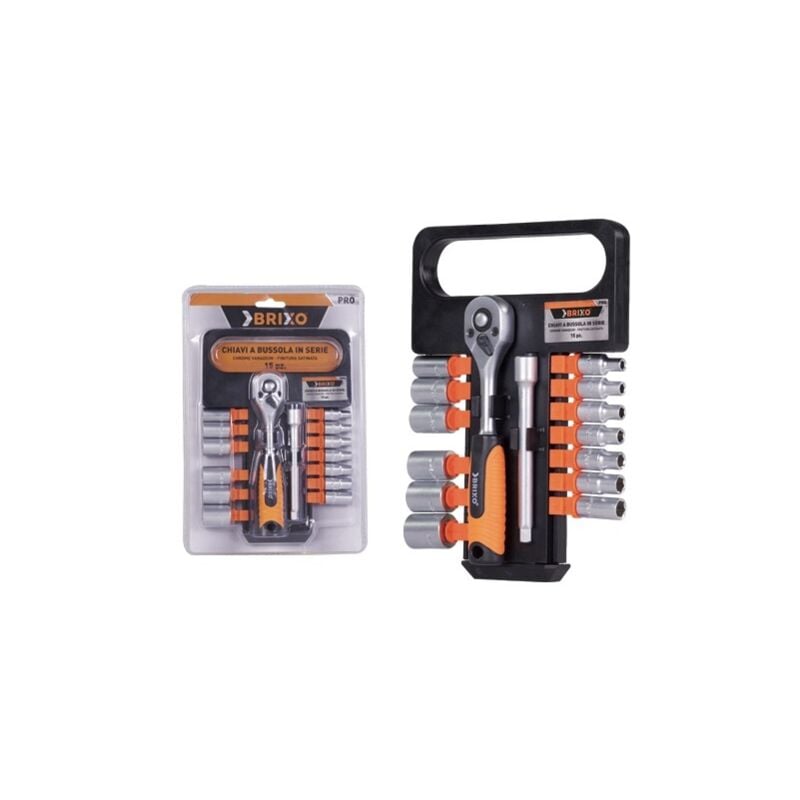 foto del prodotto chiavi a bussola brixo in serie 14pz utensili manuali bussole cricchetti
