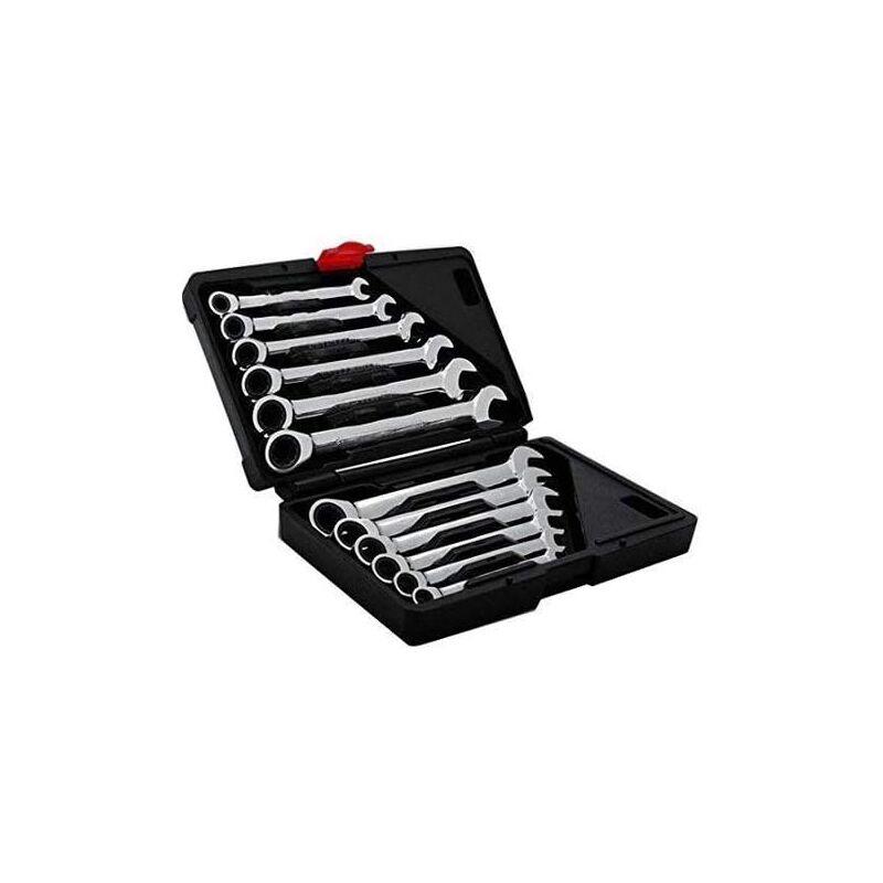 foto del prodotto chiavi a forchetta a cricchetto da 12 pezzi, 8 19 mm, set di chiavi combinate modello 2 , chiave a forchetta a cricchetto, chiave a forchetta,