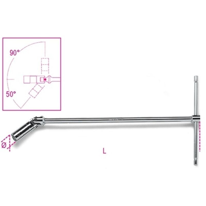 foto del prodotto chiavi a t con bussola snodata tipo normale per candele d'accensione 20,8 13/16 art. 959