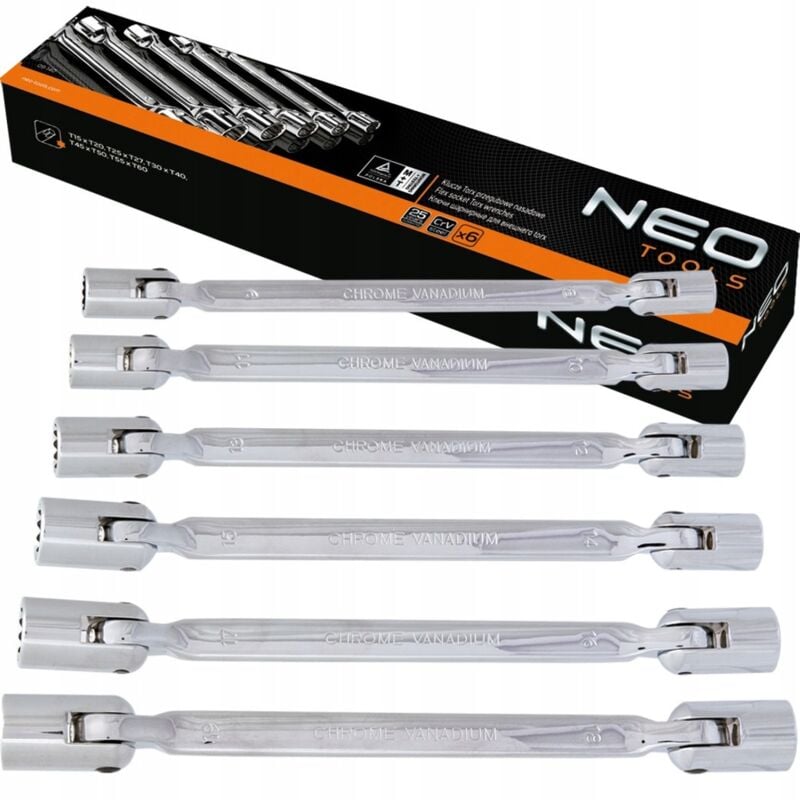 foto del prodotto chiavi a tubo 6pz snodate neo tools 09 140