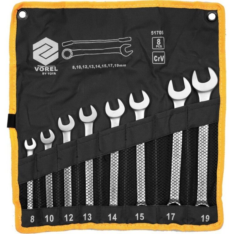 foto del prodotto chiavi combinate 6 19 mm, cv, set. 8 pezzi, satinate, astuccio 51705 vorel