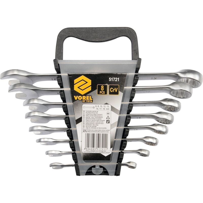 foto del prodotto chiavi combinate 6 19 mm, set da 8 satinate 51721 vorel