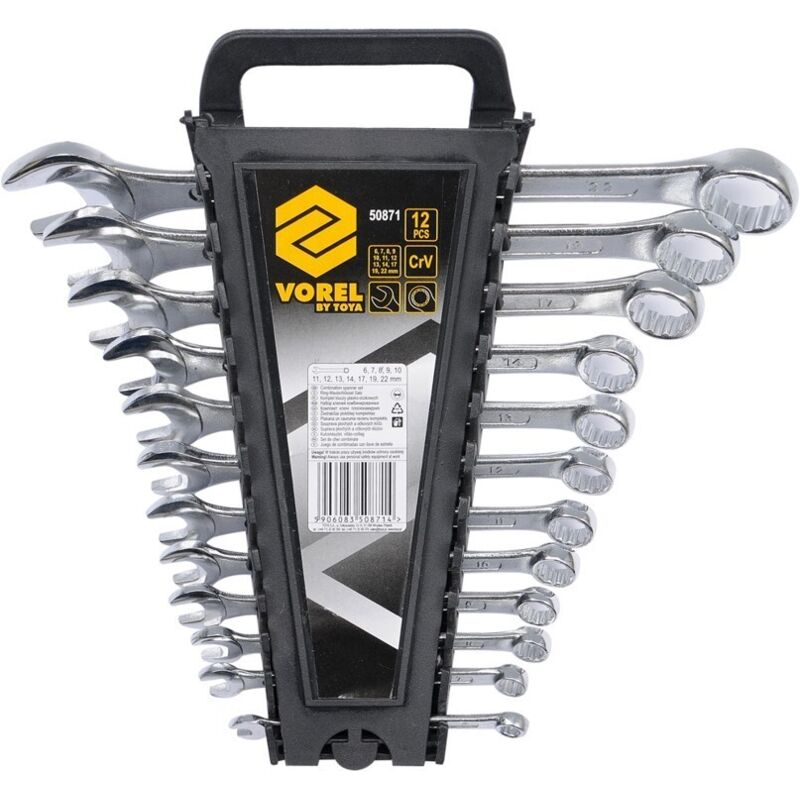 foto del prodotto chiavi combinate 6 22 mm, cv set da 12 pezzi 50871 vorel