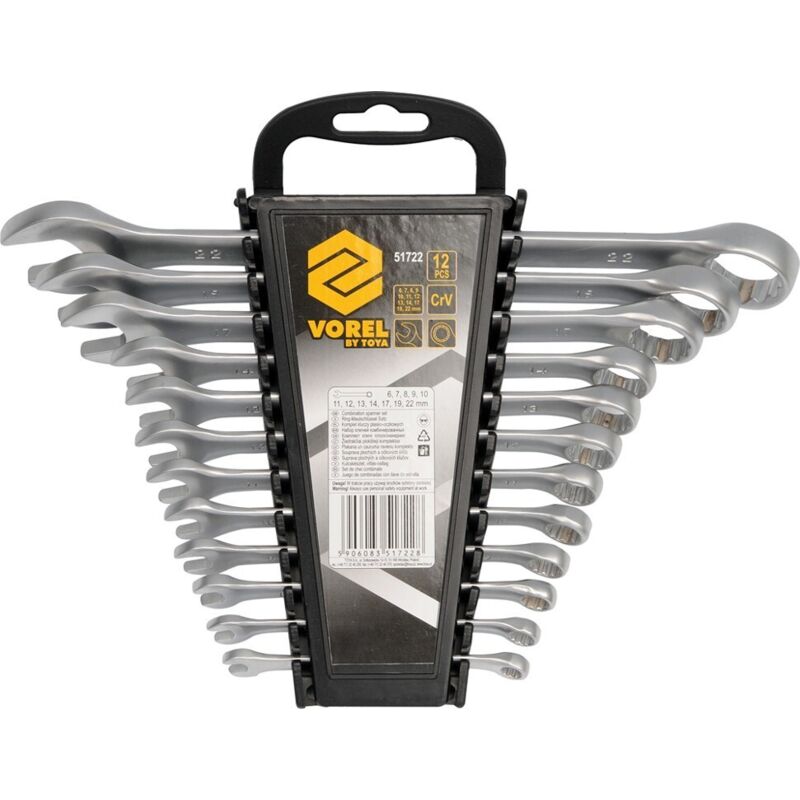 foto del prodotto chiavi combinate 6 22 mm, set da 12, satinate 51722 vorel