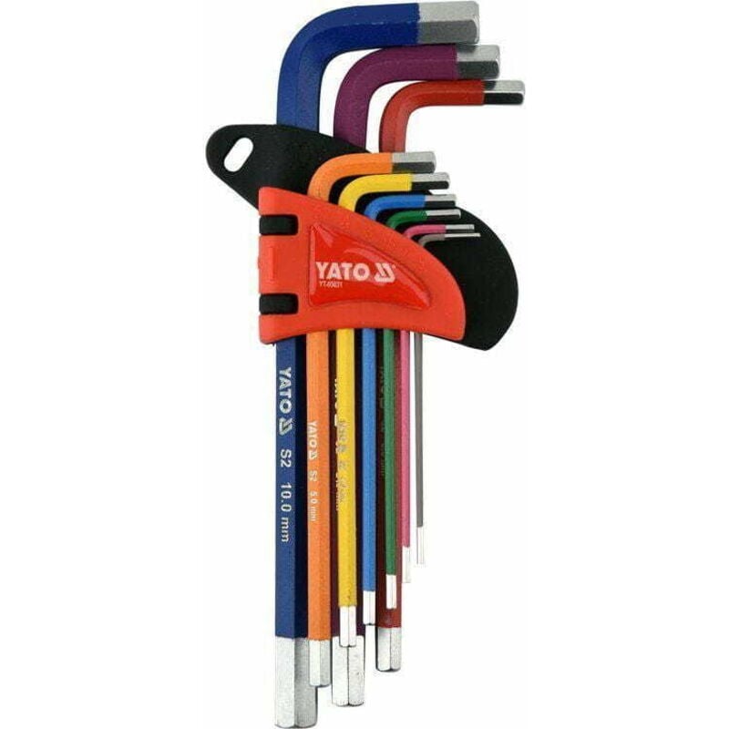 foto del prodotto chiavi esagonali yato 9 pezzi 1,5 10 mm lunghe 05631