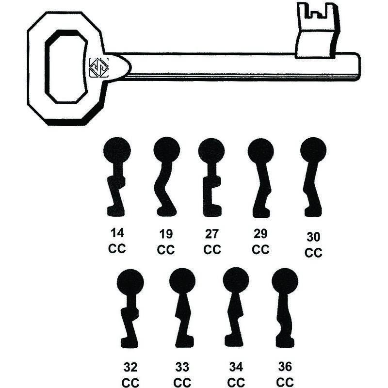 foto del prodotto chiavi patent per serrature a bussola corni 36 cc