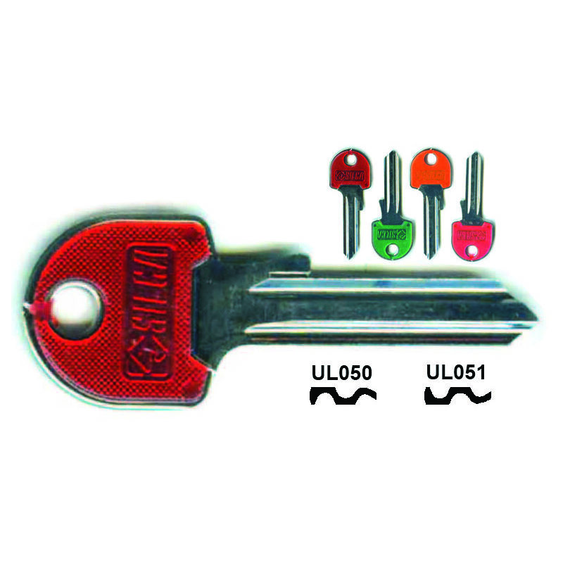 foto del prodotto chiavi per cilindri universal 5 spine grandi ul051slsl sx slim fluo colori assort. testa l