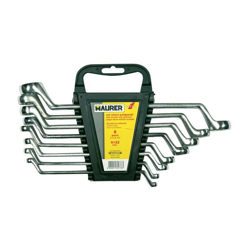 foto del prodotto chiavi poligonali in serie maurer 8 pezzi 6x7 20x22 mm 