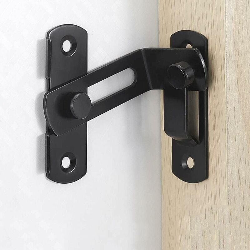 foto del prodotto chiavistello per porta scorrevole ad angolo retto da 90 gradi, grande bullone di bloccaggio curvo, leva di bloccaggio scorrevole per porte e finestre - nero