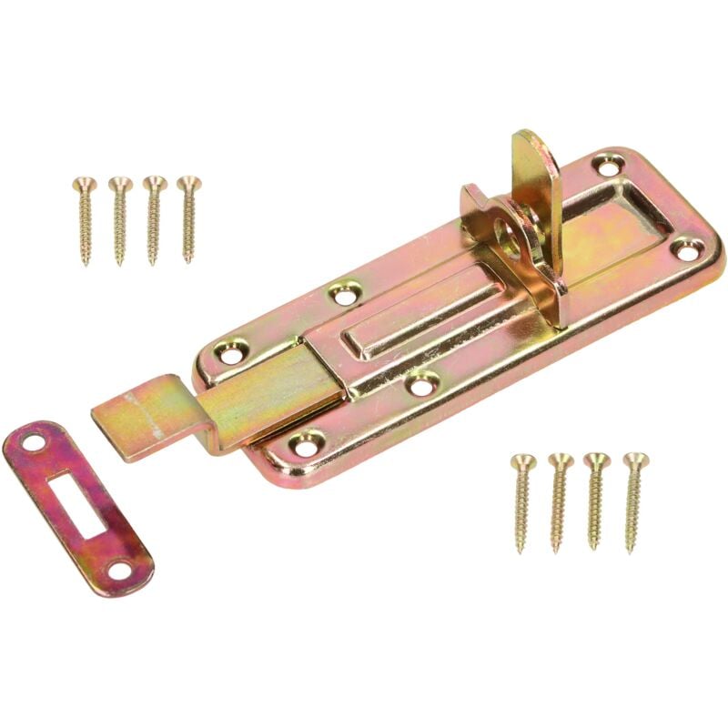 foto del prodotto chiavistello piegato 120 mm per porta piatto blocco zincato dorato universale kotarbau