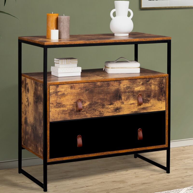foto del prodotto chicago cassettone a 2 cassetti da 80 cm design industriale