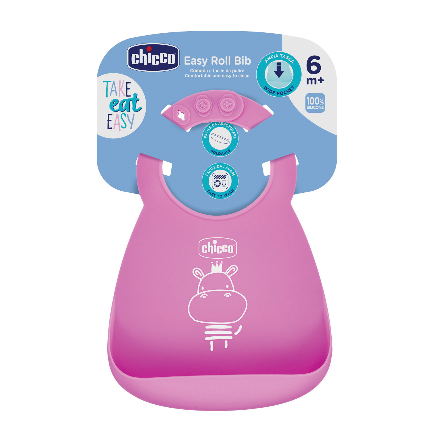 foto del prodotto chicco bavaglia silicone rosa