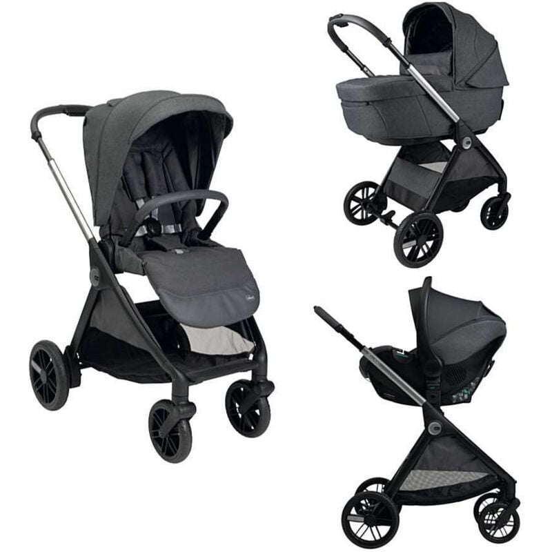 foto del prodotto chicco sistema modulare trio bellaggio black satin recline