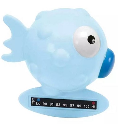 foto del prodotto chicco termometro da bagno pesce palla colore azzurro 1 pezzo