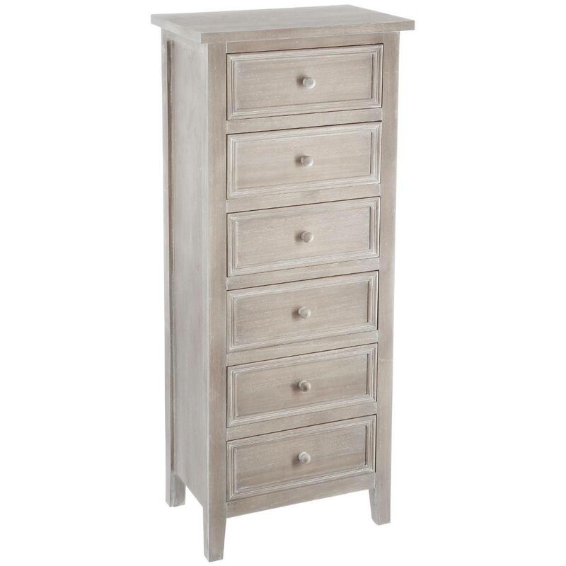 foto del prodotto chiffoniera charme, legno sbiancato, 6 cassetti atmosphera cr ateur d int rieur