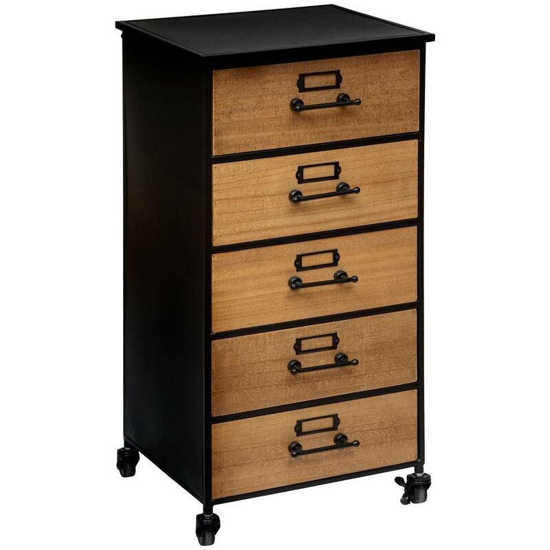 foto del prodotto chiffoniera nera baris 5 cassetti atmosphera cr ateur d int rieur
