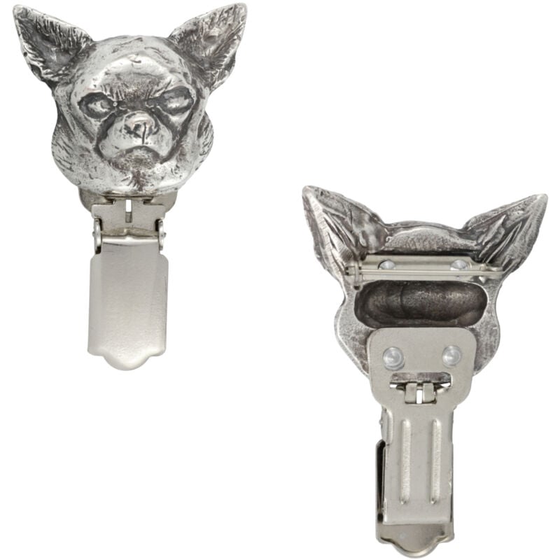 foto del prodotto chihuahua a pelo corto i spilla con clip, porta numero di partenza, regalo per l esposizione canina art dog