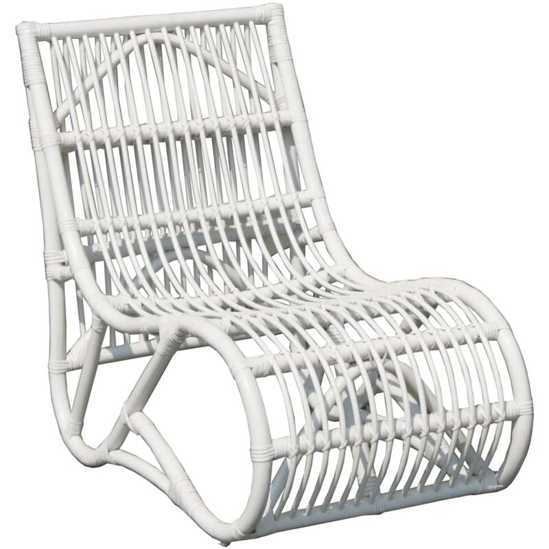 foto del prodotto chillvert poltrona bassa in rattan naturale parma 61x94x85 cm bianca senza braccioli