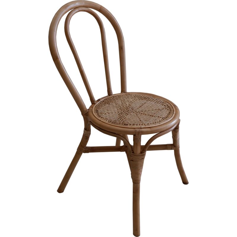 foto del prodotto chillvert sedia in rattan naturale da pranzo parma 40x52x90 cm con seduta di vimini naturale