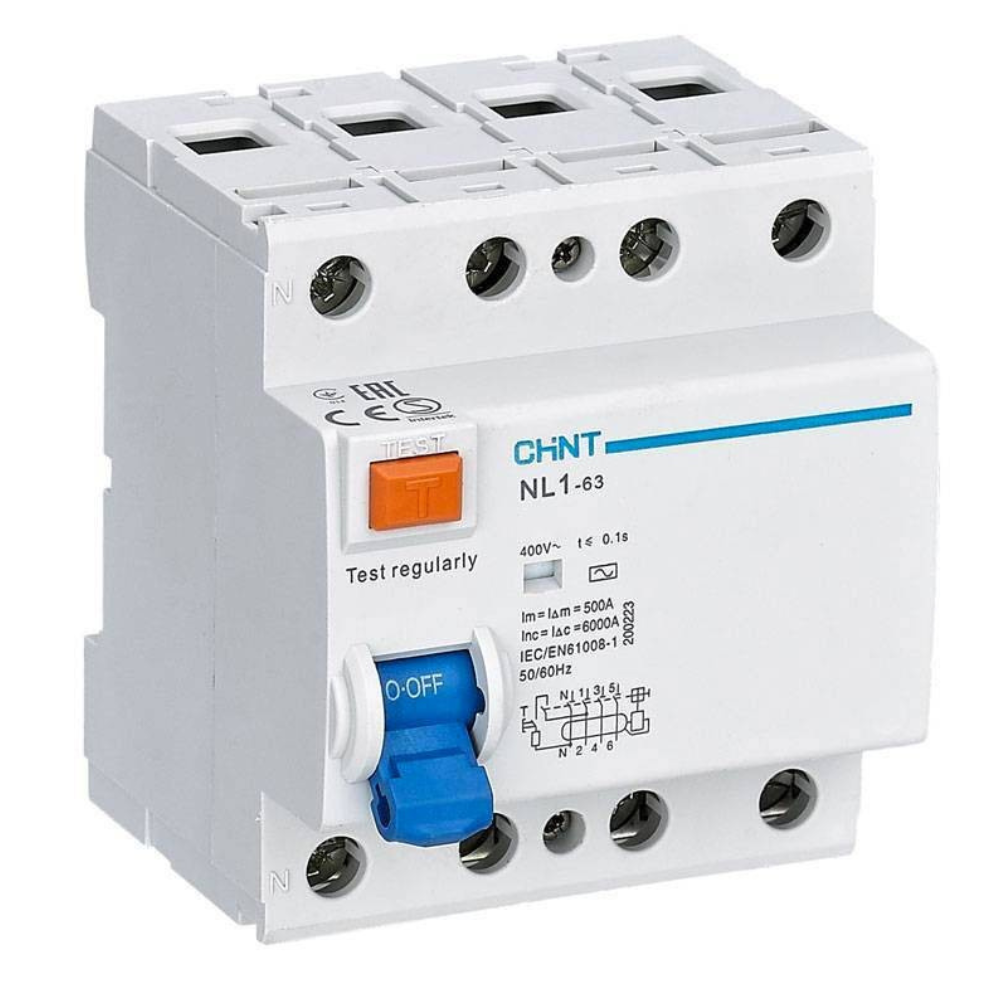 foto del prodotto chint interruttore differenziale puro 4 poli classe ac 4 moduli 30ma ampere 63 ampere, confezione 1
