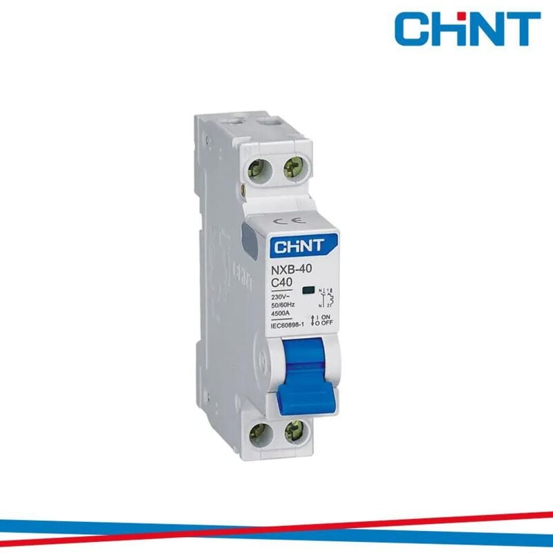 foto del prodotto chint interruttore magnetotermico nxb 40 c10 1p n 10a 4,5ka curva c 817016