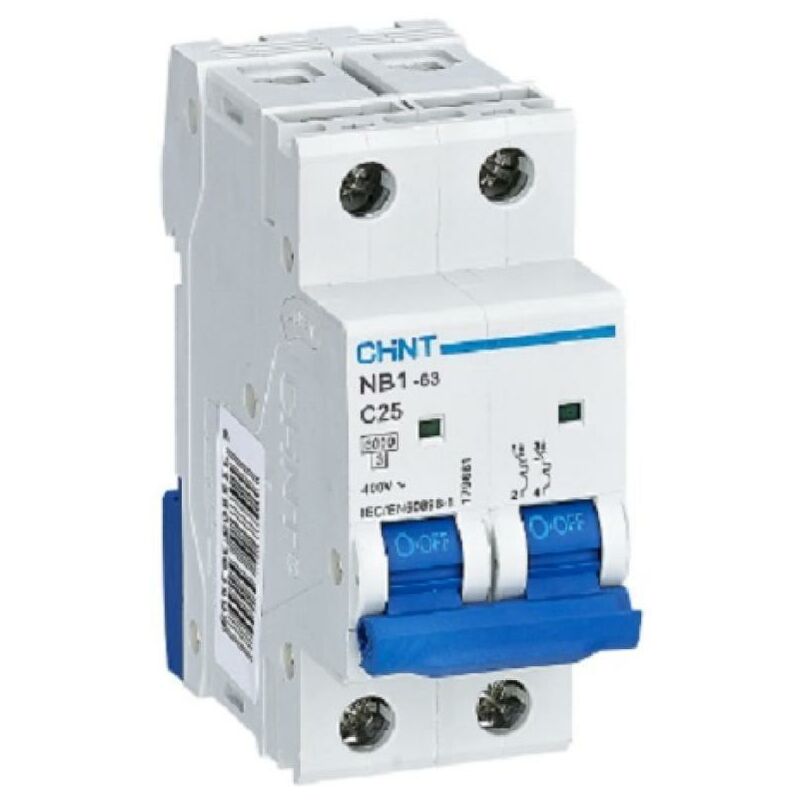 foto del prodotto chint nb1 63 c10 2p 6 interruttore magnetotermico 2p 10a curva c 180315